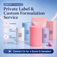 Service de fabrication de capsules probiotiques végétaliennes personnalisées OEM, 60 pièces, marque privée, pour compléments alimentaires quotidiens.