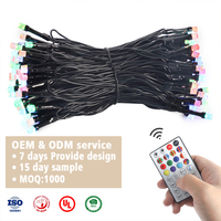 Fabricant chinois de lumières de Noël LED brillantes, étanches, pour usage extérieur, avec prise certifiée pour la décoration des arbres