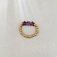 Exquisite Naturstein Edelstahl Perlen Ring Mode Elastic Ring Schmuck Geschenk für Frauen