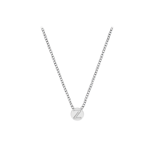 Collana in acciaio inossidabile con ciondolo a lettera singola Z Acero, 1 cm, gioielli minimalisti da donna - Product Image 2