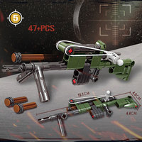 Juego de 8 Piezas de Juguetes Educativos, Arma de Fuego de Asalto M4A1, Pistola de Francotirador Automática, Modelo de Armas, Kit de Bloques de Construcción