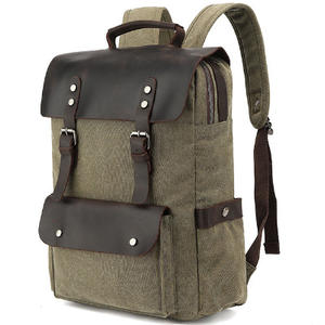 Sac à dos de travail rétro américain, sac à dos de voyage multifonctionnel en toile à blocs de couleur poivre et <span class=keywords><strong>sel</strong></span>, couleur unie B0127 - Product Image 6