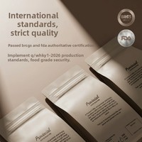 Sachet Doypack refermable avec fermeture zip, logo personnalisé, finition noire mate, fenêtre transparente, emballage anti-humidité pour sucre et aliments en conserve
