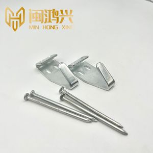 Min Hong Xing <b>Painting</b> <b>Frame</b> Metal Hooks With Nails Horizontal Hanging Hardware Kit Zinc White Rectangle - Product Image 2