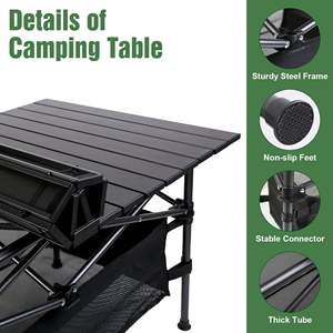 Table pliante légère en aluminium Db, 1 pièce, avec rangement, pour camping, plage et extérieur - Product Image 5