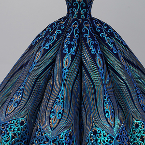 Jancember WC032 Vintage Sleeveless Blue Sequins Evening Dresses for Party - Product Image 5