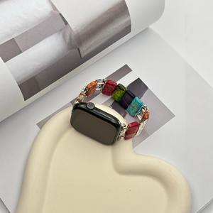 Forwelleny Nouveau <span class=keywords><strong>Bracelet</strong></span> Décoratif en Pierre Naturelle pour Femme, Vente en Gros, pour <span class=keywords><strong>Apple</strong></span> Series 11 10 9 - Product Image 4