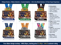 Médaille de course amusante personnalisée en alliage de zinc durable, gravée au laser, imprimée UV, motif irrégulier de lion bulldozer mignon de dessin animé