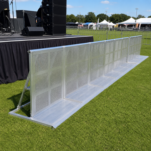 <b>Temporary</b> Crowd Control Barricade, Heavy Duty Interlocking Metal Barrier, Portable Pedestrian Isolation Fence for Festival Sport - Product Image 1