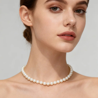 Colliers de bijoux fins européens et américains, collier de perles d'eau douce, bijoux en or platine pour les anniversaires