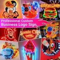 Logo lumineux LED néon personnalisé avec impression UV - Image de marque commerciale qui attire l'attention - Taille et couleur personnalisables - Utilisation intérieure/extérieure