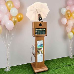 Alquiler para Fiestas y Eventos, Fotomatón con Pantalla Táctil de 15.6 Pulgadas, 8 GB de RAM, 256 GB SSD, Fotomatón con Luz de Flash de Madera, Cámara DSLR - Product Image 1