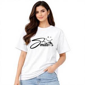 Camiseta de mujer de alta calidad 100% algodón transpirable y anti-pilling logotipo personalizable estampado tamaño ropa de mujer - Product Image 3
