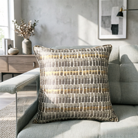 Housse de coussin jacquard métallique moderne à faible MOQ, personnalisée, décorative, pour la vente en gros