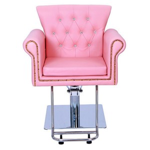 Fauteuil de Barbier Hydraulique Capitonnée avec <span class=keywords><strong>Strass</strong></span>, Accoudoir Vintage à Clous, <span class=keywords><strong>Chaise</strong></span> de Coiffure et de Coupe pour Salon de Beauté et Coiffure - Product Image 1