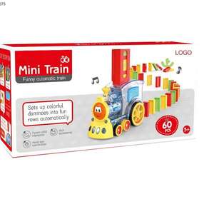 Train de dominos <span class=keywords><strong>électrique</strong></span> automatique, <span class=keywords><strong>mini</strong></span>-dispositif de pose de dominos transparent avec effets sonores pour enfants - Product Image 5