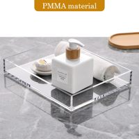 Plateau de rangement rectangulaire épais et transparent en acrylique moderne et personnalisé pour salle de bain, léger et facile à utiliser