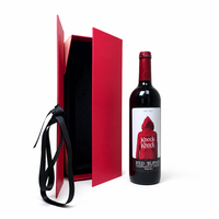 Boîte cadeau pliable écologique pour vin avec ruban en satin, logo personnalisé, emballage haut de gamme à couvercle rabattable pour vin et champagne, OEM ODM