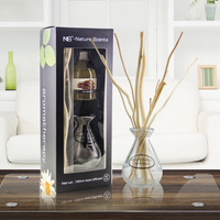Diffuseur de parfum d'ambiance en verre personnalisé avec bâtonnets, pour huiles essentielles et parfums, ensembles de diffuseurs à bâtonnets aromatiques