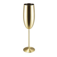 Verre à vin en acier inoxydable doré, coupe à champagne à long pied, avec logo personnalisé, vaisselle de luxe pour bar et fête
