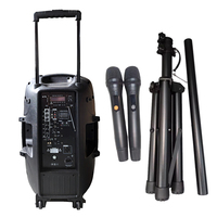 Système de haut-parleurs PA professionnel 250W 2 voies 15 pouces Haut-parleurs de fête puissants BT TWS Audio Microphone UHF Support Batterie rechargeable Télécommande