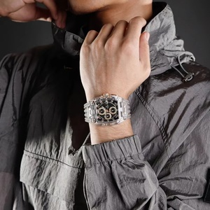 Montres chronographes originales NAVIFORCE NF7105 pour hommes, cadran chronographe, étanches 30 m, montre à quartz, bracelet en silicone - Product Image 6