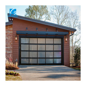 Porte de garage sectionnelle à panneaux de verre transparents pour villas et usage domestique - Product Image 5