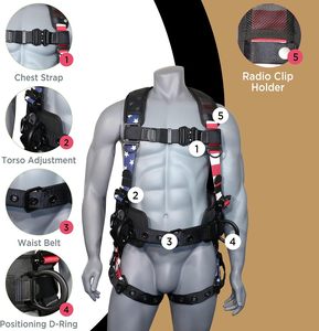 <span class=keywords><strong>Harness</strong></span> keselamatan tugas berat dengan desain bendera nasional disetujui untuk traksi penyelamatan mendaki gunung terbuat dari poliester yang tahan lama - Product Image 4