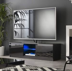 Nero PORTA <span class=keywords><strong>TV</strong></span> Mobile Unità Con Luci A LED per 42 49 <span class=keywords><strong>55</strong></span> 65 <span class=keywords><strong>pollici</strong></span> 4k <span class=keywords><strong>TV</strong></span> 140 centimetri di larghezza soggiorno - Product Image 5