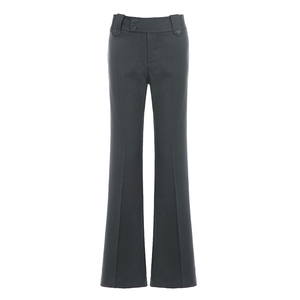 Low Rise Woven Suit <b>Pants</b>, Flare Leg Women's Casual Trousers, Tailored Long <b>Pants</b>, <b>Y2K</b> Retro Minimalist Streetwear Fashion - Product Image 6
