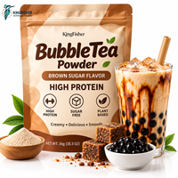 Poudre de thé aux bulles KingFisher OEM sans sucre à base de protéines végétales pour la nutrition sportive, boisson instantanée au sucre brun, vente en gros