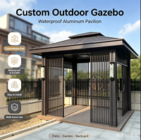 Pérgola de Aluminio Estilo Chino para Exteriores, Resistente a la Corrosión, Insonorizada y Aislada, para Sala de Té, Terraza o Jardín