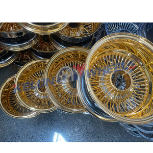 Jantes de 13 pouces, roues à rayons dorées, 72 rayons droits, jantes 5x114.3, roues à rayons - Product Image 6