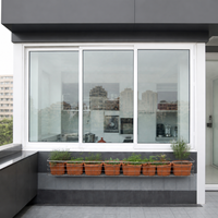 Fenêtre coulissante horizontale en aluminium à rupture de pont thermique, double vitrage, insonorisée, coupe-vent, personnalisable, moderne, pour balcon résidentiel