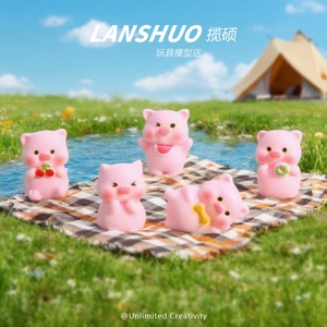 <b>Rainbow</b> <b>Candy</b> Diy Resin Pig Figurine Animal Shape Home Decoration Artistic Craft Model Toy - Product Image 1