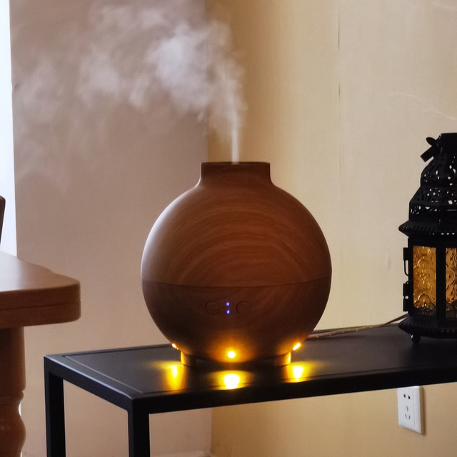 Commercial Household Ultrasonic Humidifier Wood Color Round Humidifier Aroma Diffuser Aromatherapy Diffusers