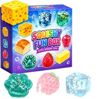 Lot de 8 jouets sensoriels scintillants en forme de patte, de cube alimentaire et de fruit, pour soulager le stress et l'anxiété, coffret cadeau pour enfants