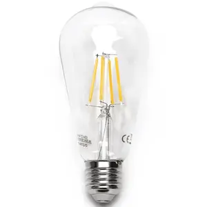 Bombilla led de filamento st64 E27 20W transparente, eficiente y decorativa; ideal para ambientar hogares y oficinas. - Product Image 1