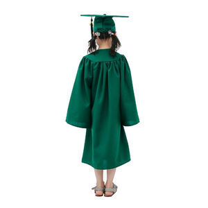 Gaun wisuda anak SD uniseks, Gaun Matte dengan topi untuk anak-anak - Product Image 2