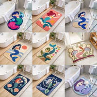 Tapis de sol Disney sirène imprimé sur mesure, tapis de sol antidérapant, tapis irrégulier Anime pour salon, chambre à coucher, tapis doux
