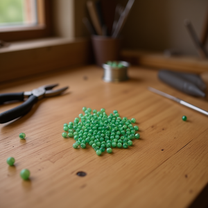 Ilan Abalorios Perline rotonde trasparenti verdi da 6 mm 15 g per la creazione di gioielli - Product Image 3