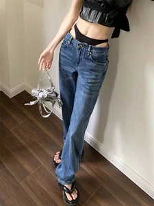 Vendita all'ingrosso <span class=keywords><strong>Jeans</strong></span> moda a gamba larga da <span class=keywords><strong>donna</strong></span> Bikini con cuciture a vita bassa <span class=keywords><strong>Boyfriend</strong></span> <span class=keywords><strong>Jeans</strong></span> da <span class=keywords><strong>donna</strong></span> lavati Vintage <span class=keywords><strong>Jeans</strong></span> Sexy da <span class=keywords><strong>donna</strong></span> - Product Image 2