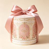Boîte cylindrique ronde de luxe personnalisée avec nœud en ruban pour emballage cadeau de fleurs, boîte à chapeau en carton rigide de luxe, vente en gros