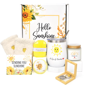 Envío único Sunshine Sunflower Gifts Set Get Well Soon Regalos Cesta Cuidado <span class=keywords><strong>Paquete</strong></span> Cumpleaños Spa Baño Regalo para mujeres Nueva mamá - Product Image 1