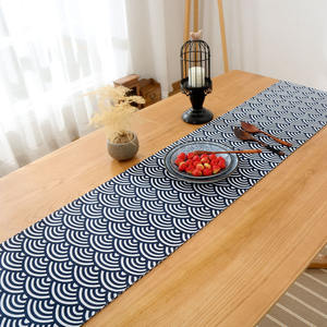 Nappe de table <span class=keywords><strong>en</strong></span> <span class=keywords><strong>lin</strong></span> <span class=keywords><strong>et</strong></span> coton de style japonais, motif quadrillé, tapis de thé, nappe vintage zen, set de table pour dîner à la maison - Product Image 2