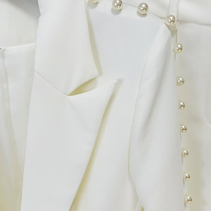 Hochwertiges Zweiteiler-Set mit Schlaghose, Perlen- und Strass-<span class=keywords><strong>Blazer</strong></span>, Businessanzug für Damen, elegant - Product Image 5