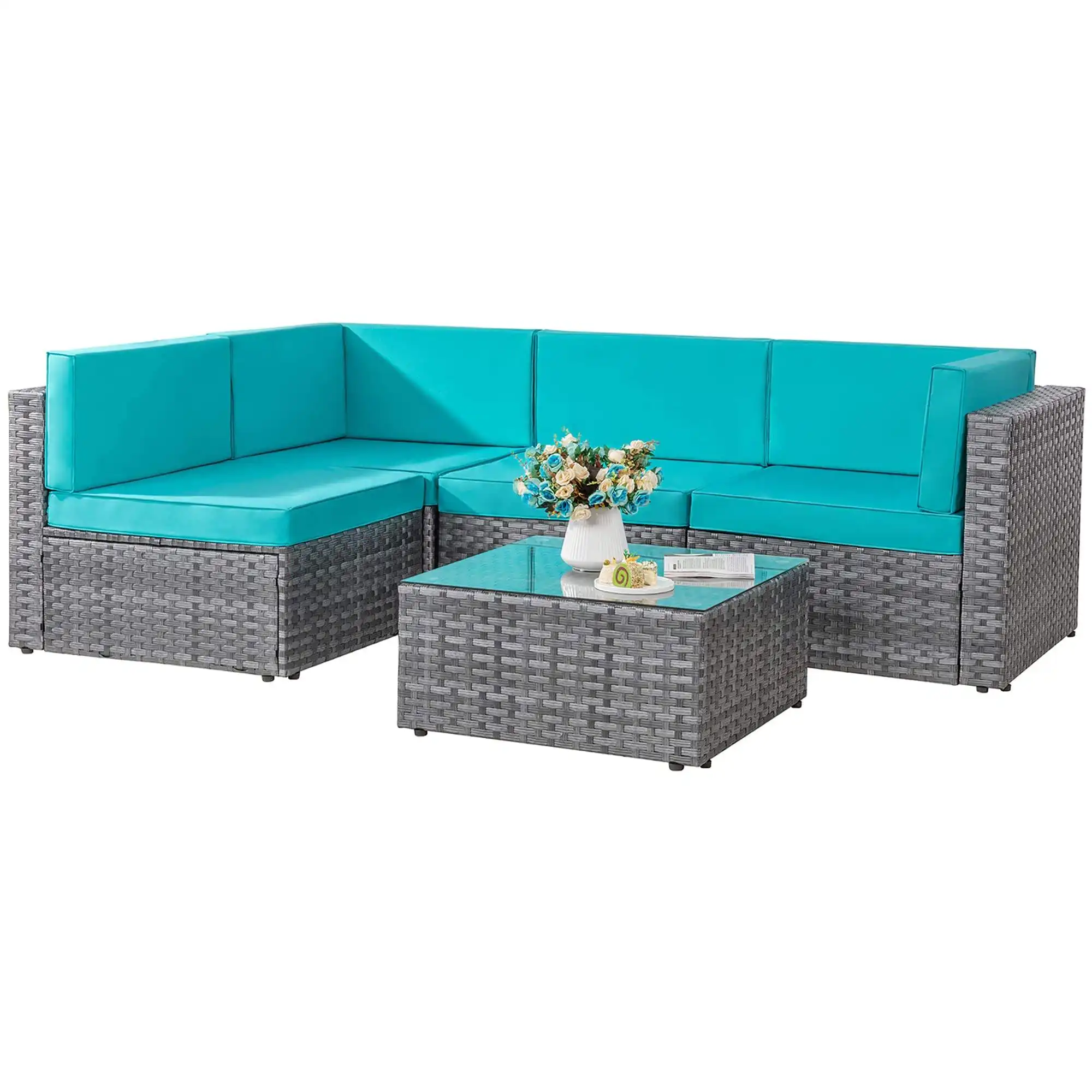 Ngoài trời PE wicker mây chỗ ngồi nhóm đồ nội thất sân vườn sofa Set Patio đồ nội thất Tất cả thời tiết không thấm nước Khung sofa