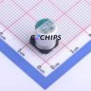 Condensateur électrolytique hybride solide-liquide en aluminium HBW151M1VTR-0810K, SMD, D8xL10mm 150uF 20% 35V - Product Image 1