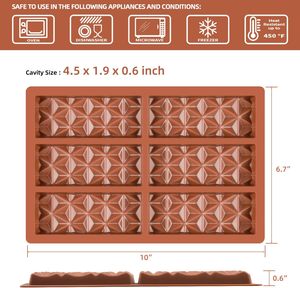 Molde de Silicona para Chocolate de Alta Calidad, Molde Cuadrado para Barras de Chocolate 3D, Silicona de Grado Alimenticio - Product Image 4