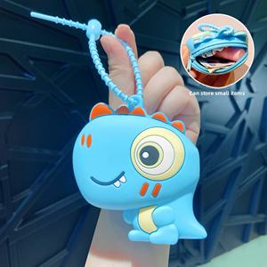 Sac à Monnaie en Silicone Dinosaure Mignon en Gros, Pochette Simple pour Écouteurs, Petit Sac de Rangement Portable pour Enfants, Cadeaux Nouveauté - Product Image 6